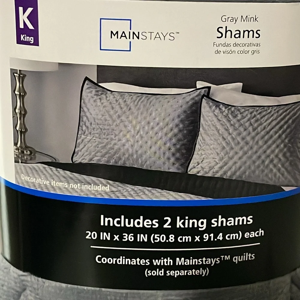 Mainstays Grey Mink 2Pack King Shams